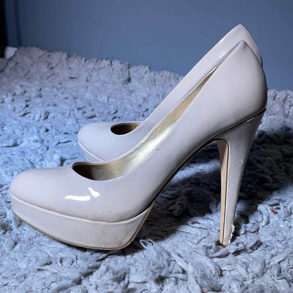 Plain tan high heels